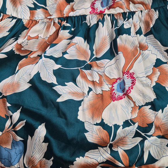 Lulus Green Teal Floral Heat Wave Babe Tie-Back Tiered Maxi Dress Size Medium - Picture 7 of 8